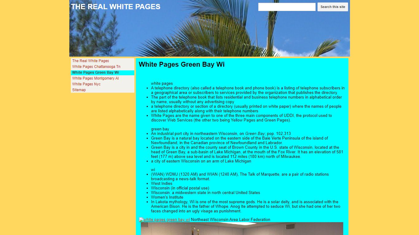 White Pages Green Bay Wi - THE REAL WHITE PAGES